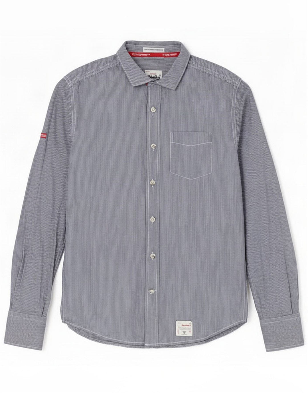Superdry herreskjorte medium marineblå nålestribet bomuld