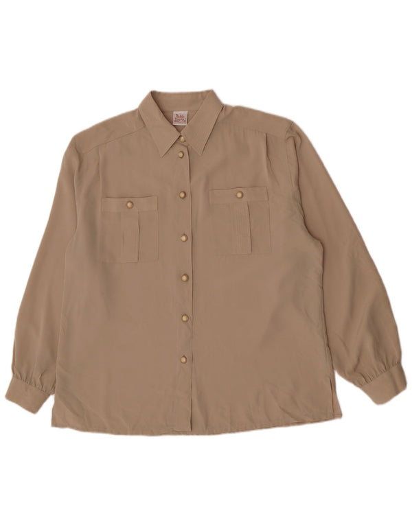 Michele Boyard Damen-Hemdbluse in Übergröße, IT 42, mittleres Khaki-Polyester