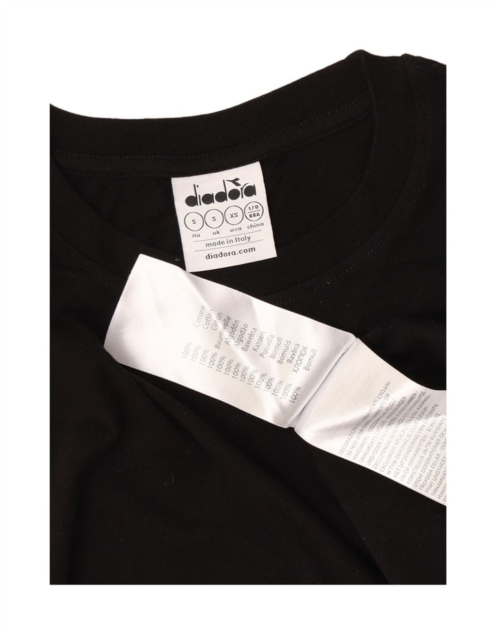 Diadora Mens Graphic T-Shirt Top Small Black Cotton