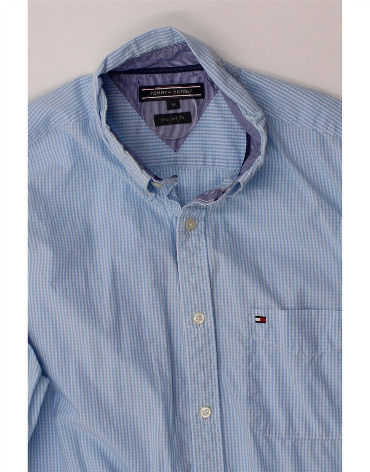 TOMMY HILFIGER Mens New York Fit Shirt Medium Blue Gingham Vintage Tommy Hilfiger and Second-Hand Tommy Hilfiger from Messina Hembry 