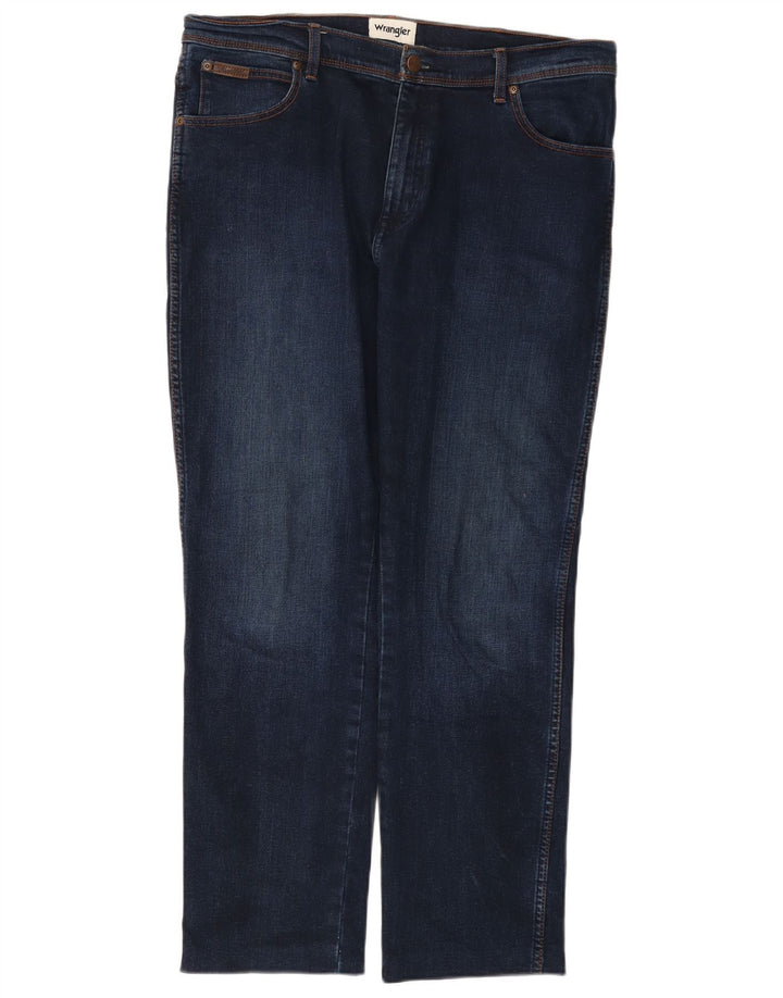 Wrangler Mens Texas Slim Jeans W36 L29 Navy Blue Cotton