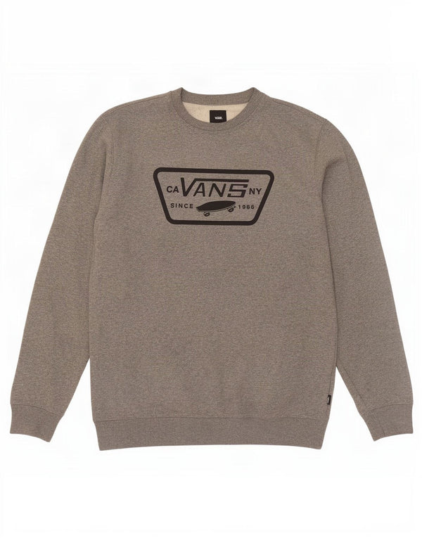 Vans Mens Graphic Moletom Jumper Médio Cinza Algodão