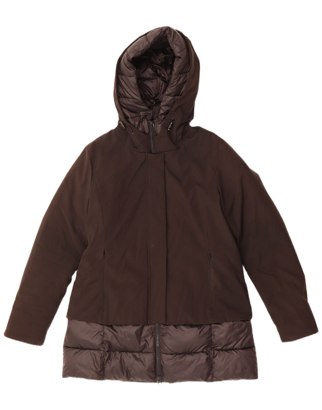 BOMBOOGIE Cappotto imbottito oversize con cappuccio da donna UK 14 Poliestere nero medio