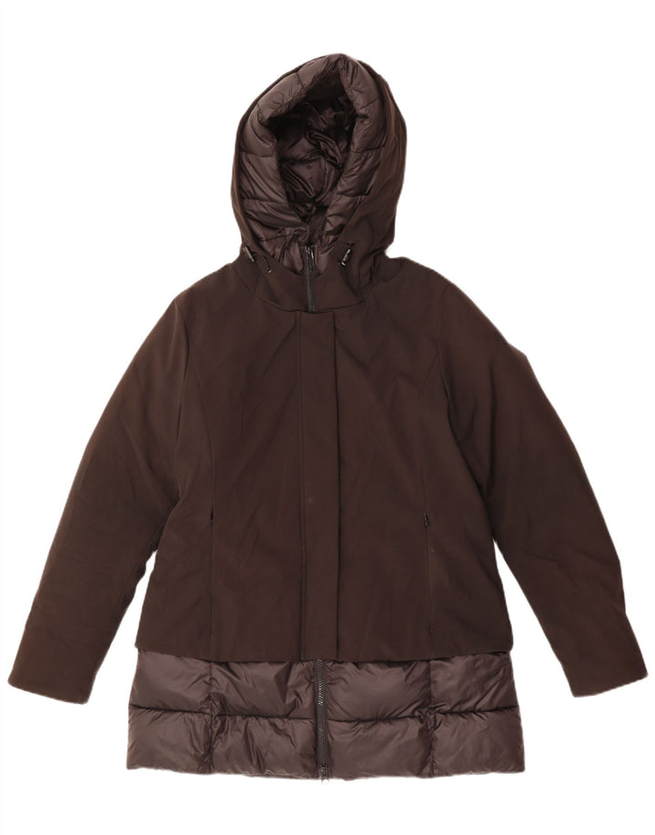 BOMBOOGIE Cappotto imbottito oversize con cappuccio da donna UK 14 Poliestere nero medio