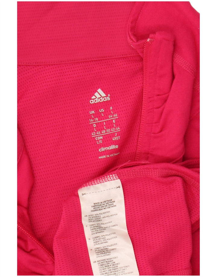 ADIDAS Womens Climalite Pullover Tracksuit Top UK 16/18 Large Pink