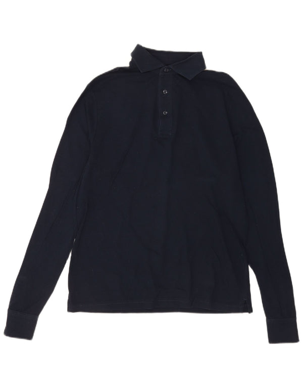 Polo a maniche lunghe da uomo Tommy Hilfiger piccola in cotone blu navy