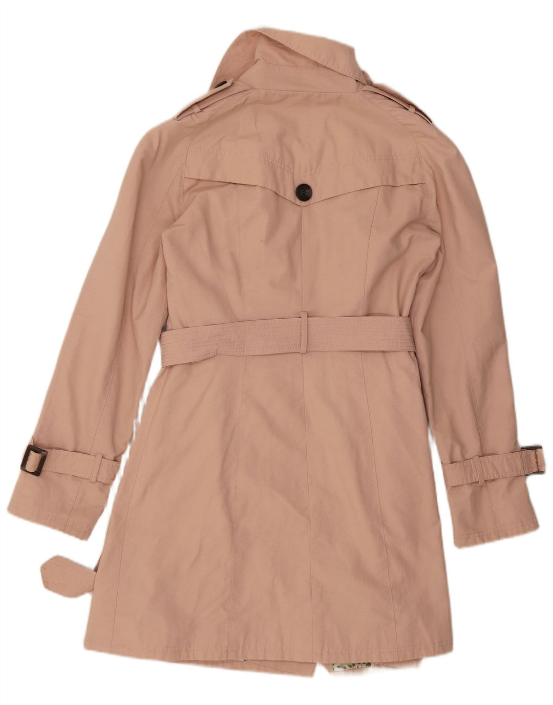 Marks & Spencer Womens Trench Coat UK 10 Small Pink Cotton