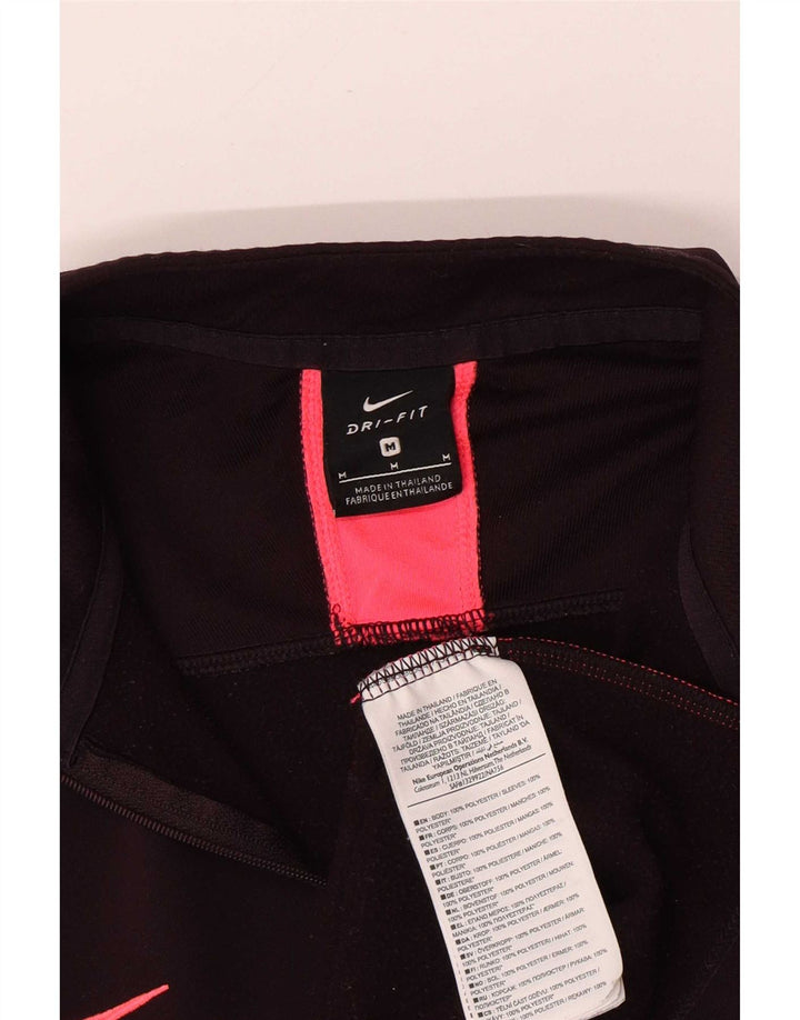 Nike Mens Zip Neck Pullover Tracksuit Top UK 14 Medium Maroon Polyester