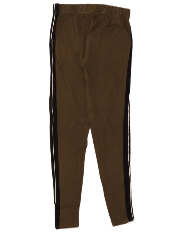 Ellesse Damen Leggings UK 12 Medium Khaki Colourblock Baumwolle