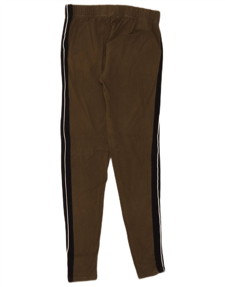 Ellesse Womens Leggings UK 12 Medium Khaki Colourblock Cotton