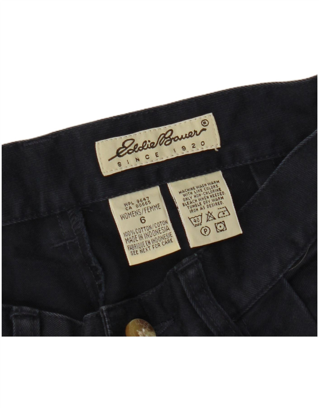 EDDIE BAUER Womens Pegged Chino Trousers US 6 Medium W26 L29 Navy Blue