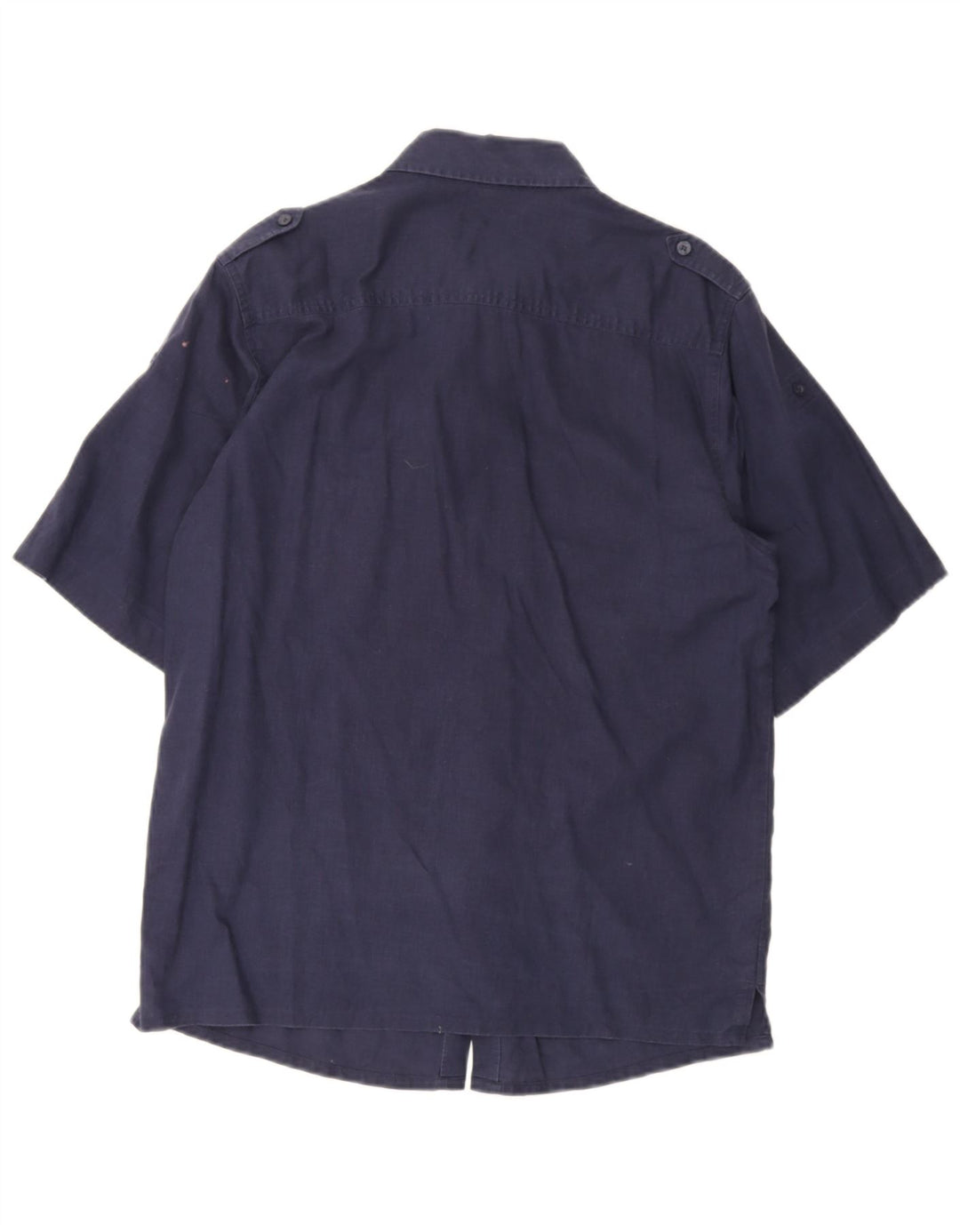 Fila Mens Military Short Sleeve Shirt Medium Navy Blue