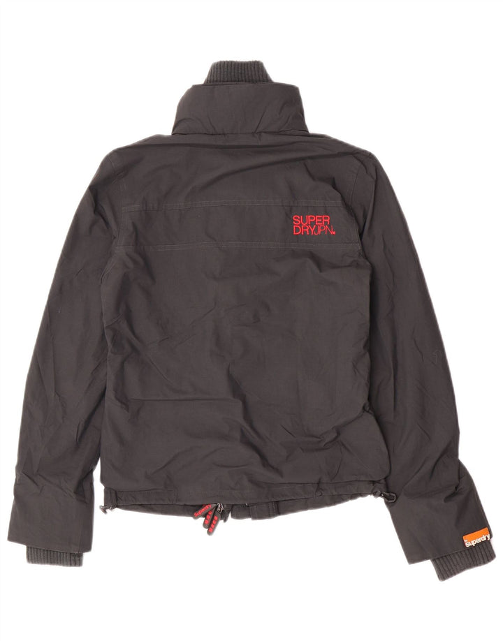 Superdry Grafisk regnjakke til kvinder UK 10 Lille grå nylon