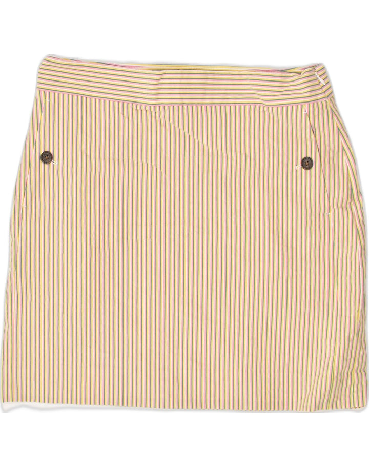 J. CREW Womens Straight Skirt US 12 Large W32 Multicoloured Striped Cotton | Vintage J. Crew | Thrift | Second-Hand J. Crew | Used Clothing | Messina Hembry 