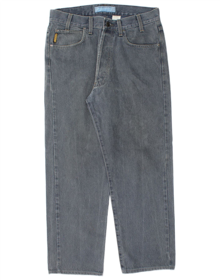 Armani Mens Straight Jeans W33 L27 Blue Cotton