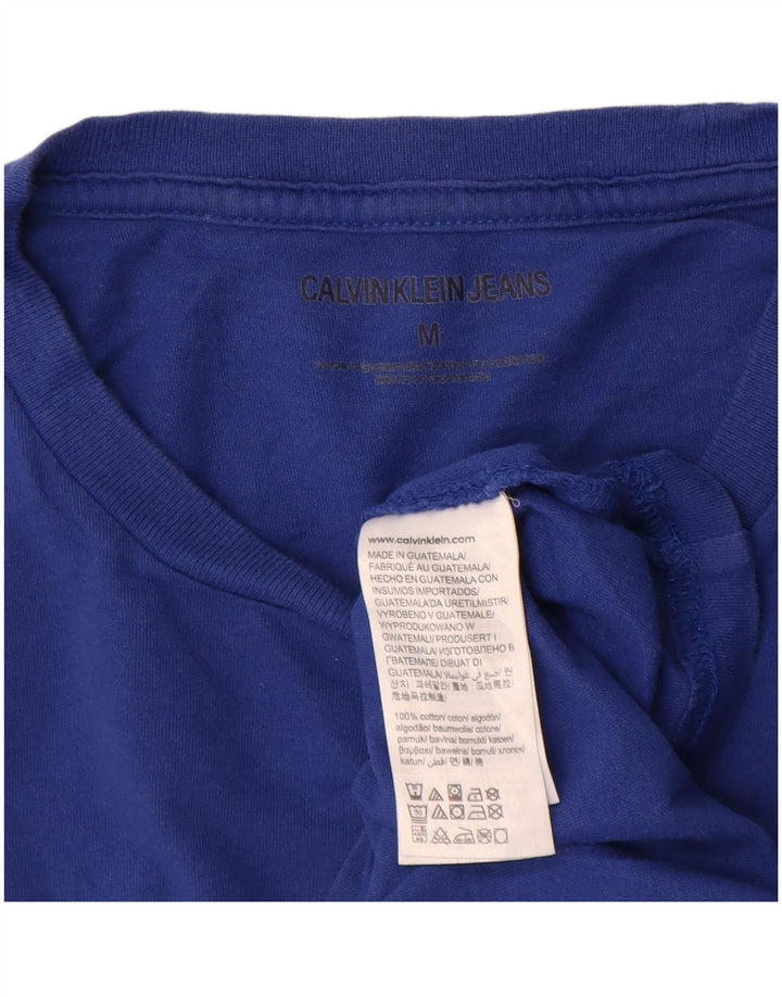 Calvin Klein Jeans Mens Graphic T-Shirt Top Medium Blue Cotton