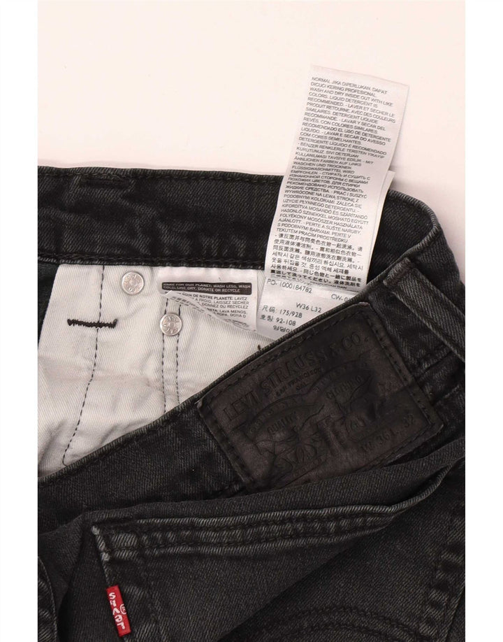 Levi's Herren Slim Jeans W36 L32 Schwarze Baumwolle