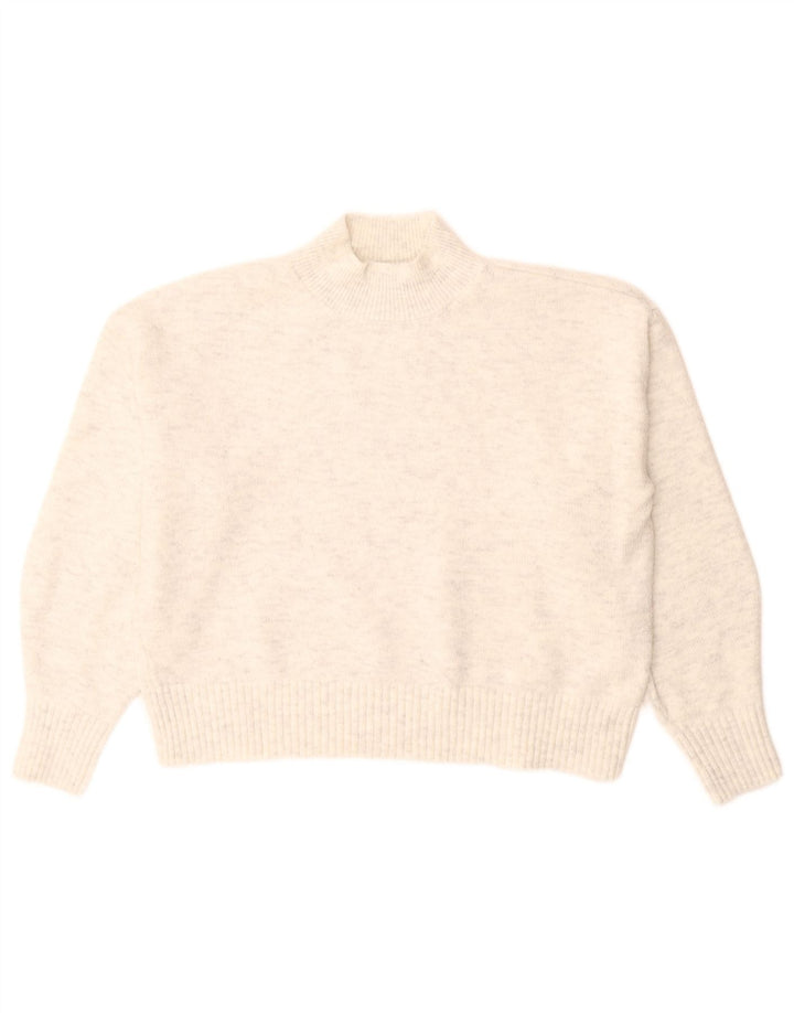 Marks & Spencer Womens Turtle Neck Jumper Sweater UK 14 Medium White