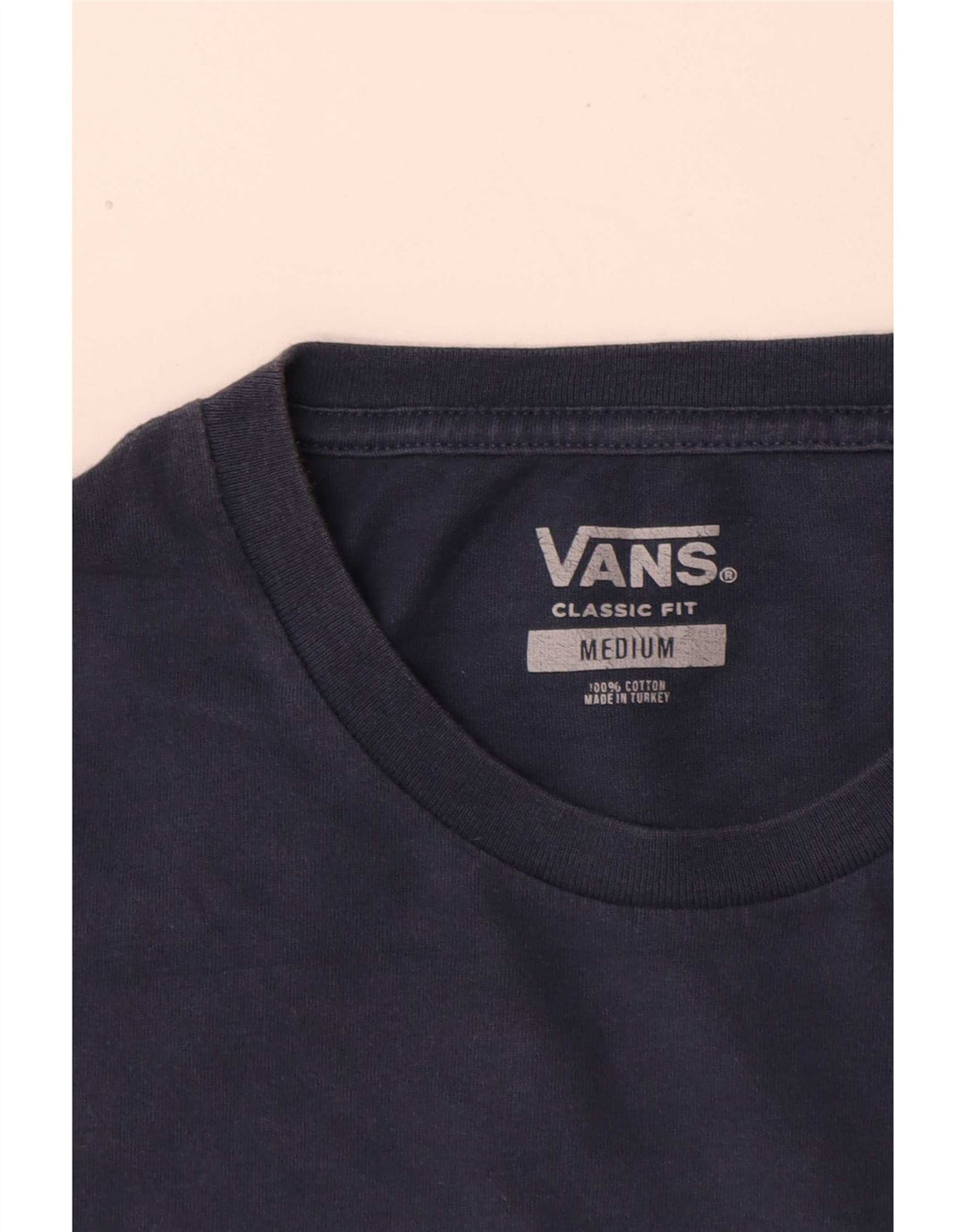 Vans Mens Classic Fit T-Shirt Top Medium Blue Colourblock Cotton