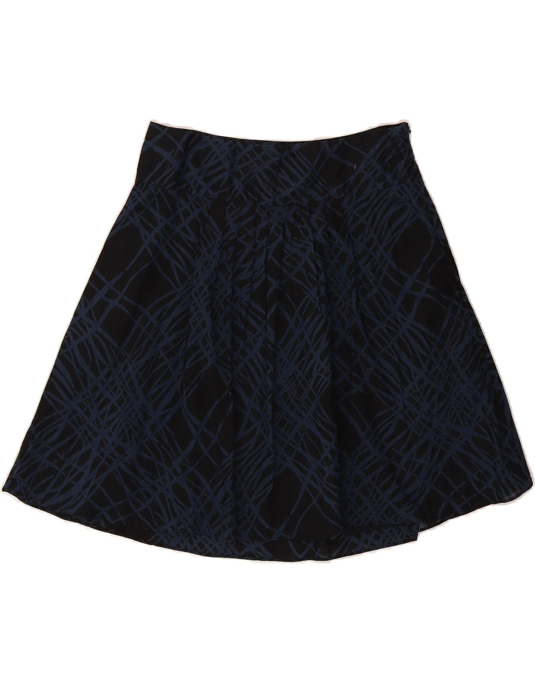 MOSSIMO Womens Abstract Pattern A-Line Skirt US 2 XS W30  Navy Blue Cotton Vintage Mossimo and Second-Hand Mossimo from Messina Hembry 