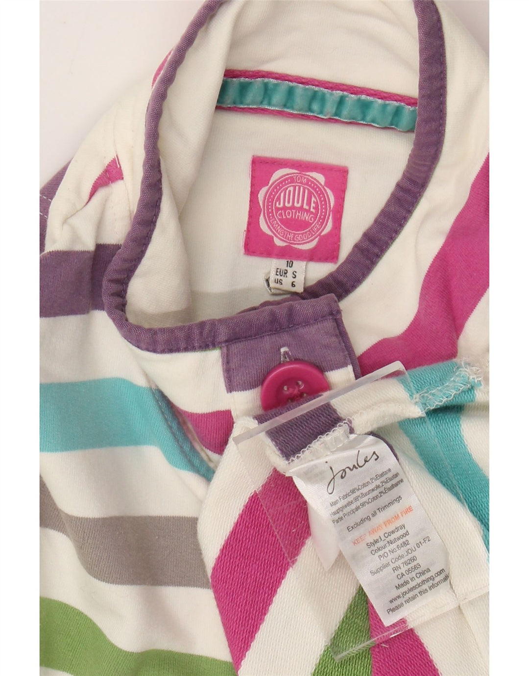 JOULES Damen-Sweatshirt-Pullover UK 10 Small Mehrfarbig gestreift