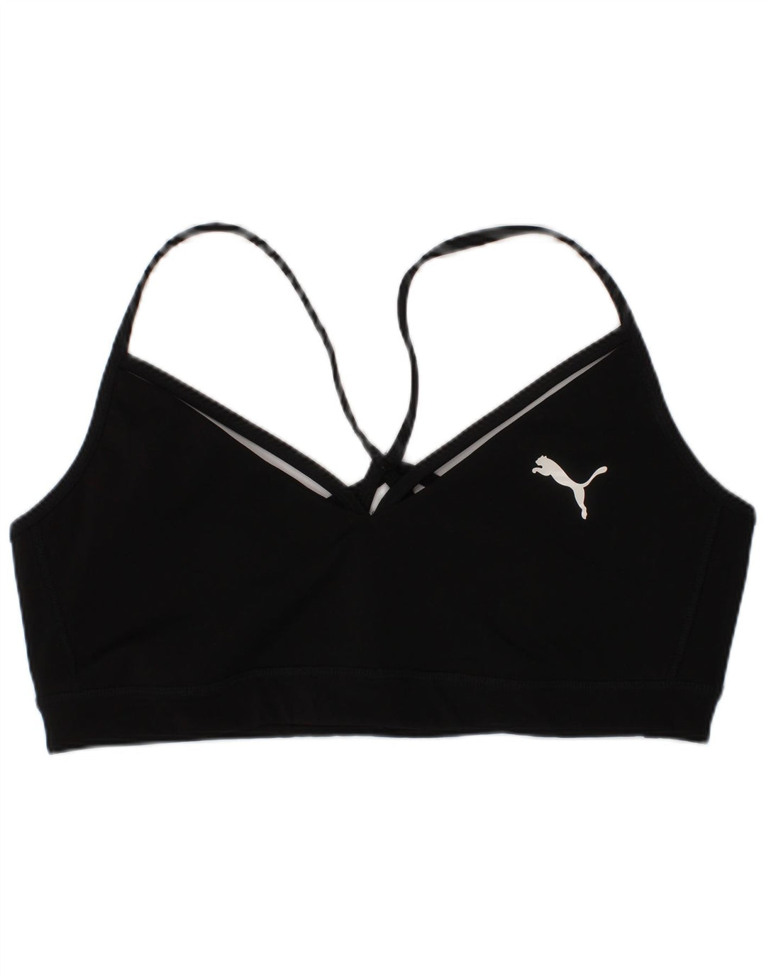 Puma Womens Sport Bra Top Large Black Polyester Sports