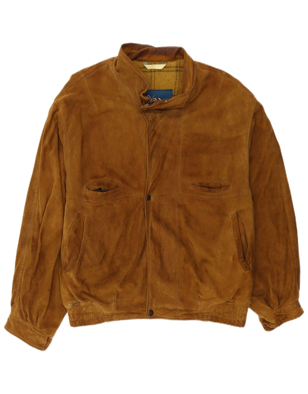 Vintage herre ruskind bomberjakke IT 52 XL Beige