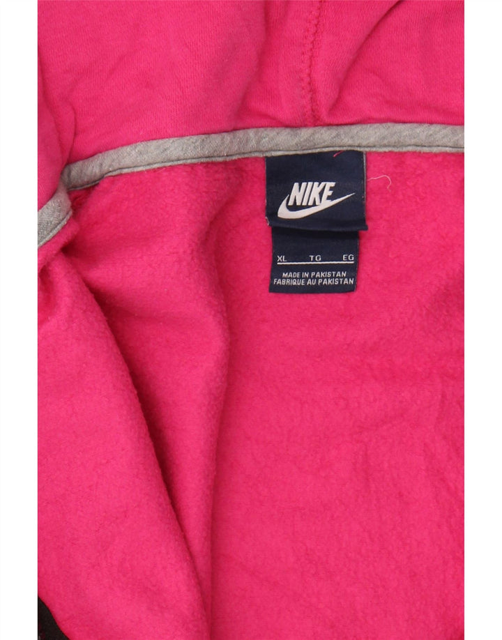 Suéter feminino Nike com capuz e zíper UK 18 XL algodão rosa