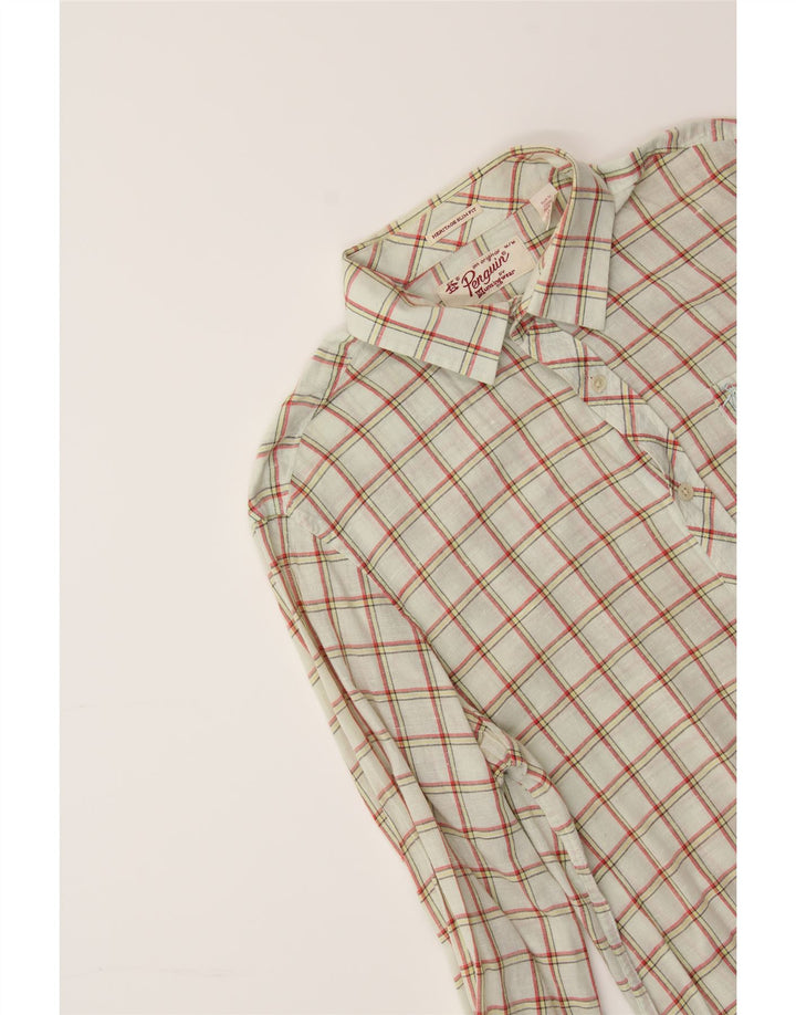 PENGUIN Mens Heritage Shirt Medium White Check Cotton Vintage Penguin and Second-Hand Penguin from Messina Hembry 