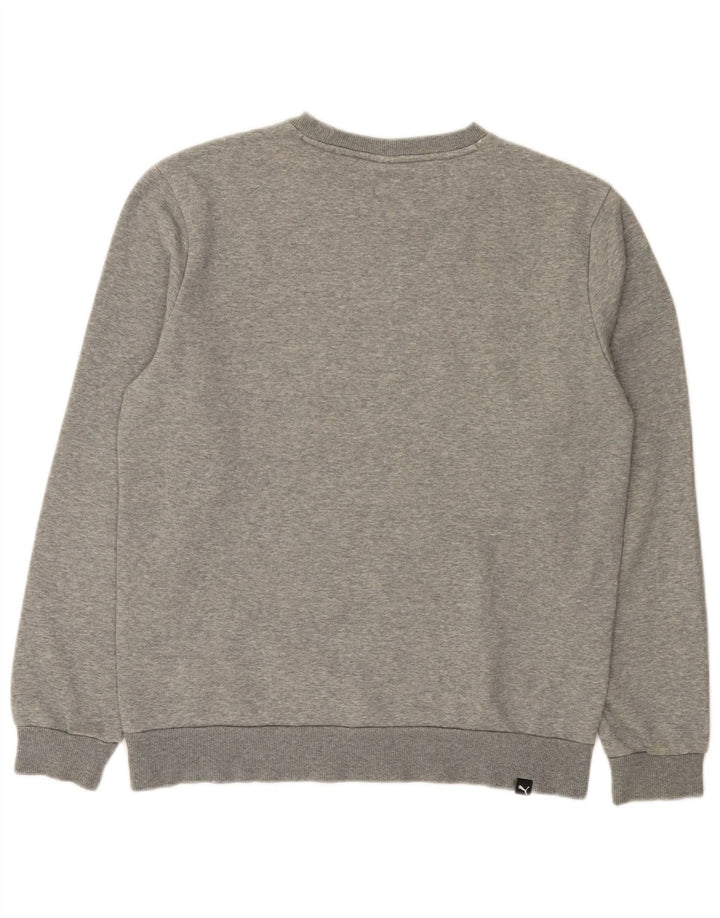 Felpa grafica da uomo Puma Maglione in cotone chiazzato grigio medio