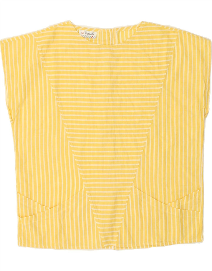 STEFANEL Womens Blouse Top UK 16 Large Yellow Striped Vintage Stefanel and Second-Hand Stefanel from Messina Hembry 