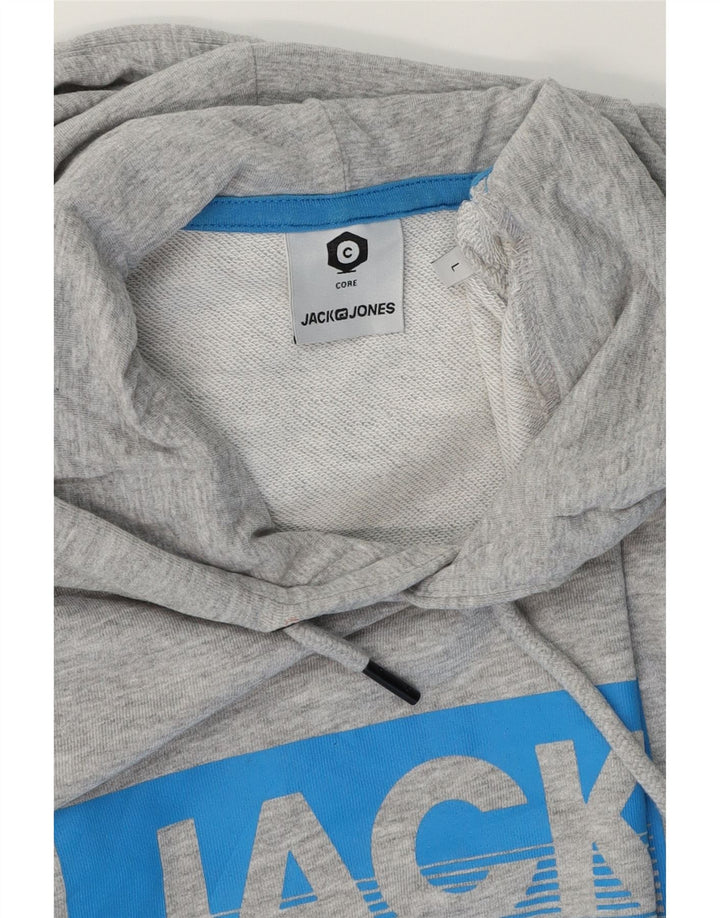 JACK & JONES Mens Graphic Hoodie Jumper Large Grey Cotton Vintage Jack & Jones and Second-Hand Jack & Jones from Messina Hembry 