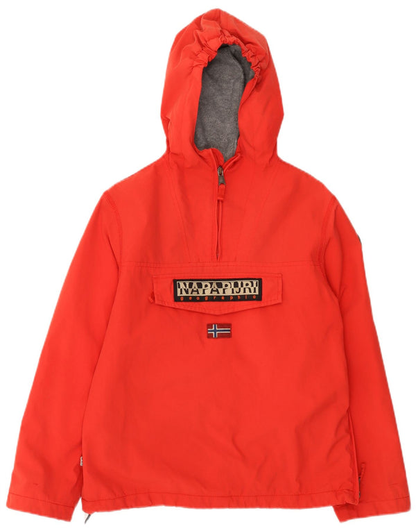 Napapijri Boys Graphic Hooded Anorak Jacket 11-12 Years Red Polyamide