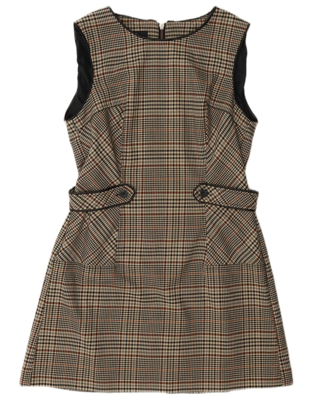 Sljedeća Ženska haljina A-kroja bez rukava UK 14 Srednje siva Houndstooth