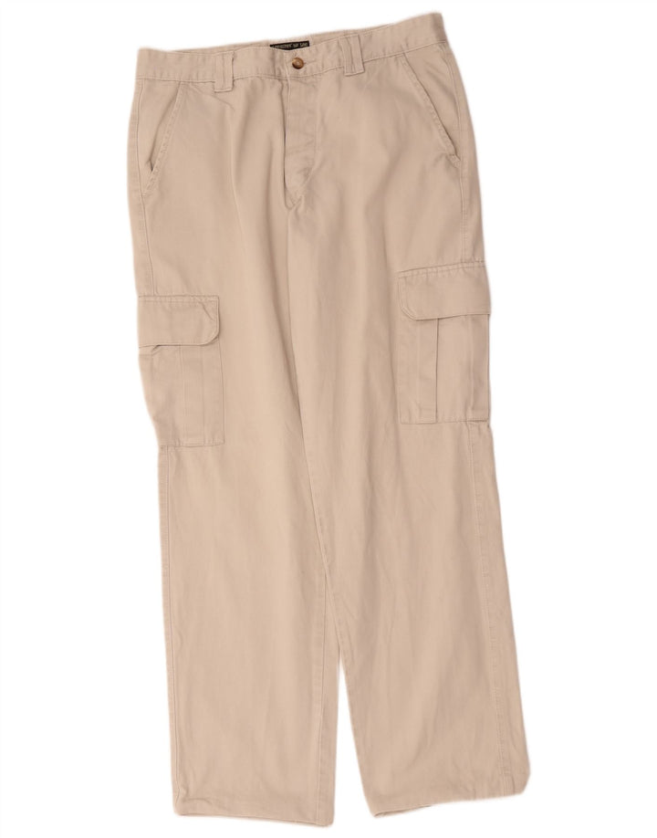 Lee Mens Straight Cargo Trousers W34 L32 Beige Cotton
