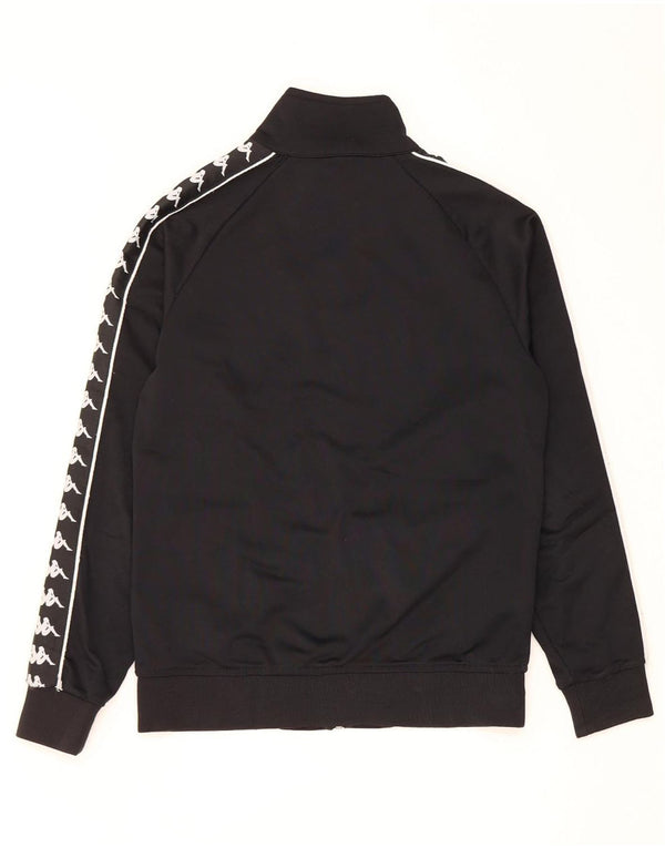Kappa Mens Graphic Tracksuit Top Jacket Small Black Polyester