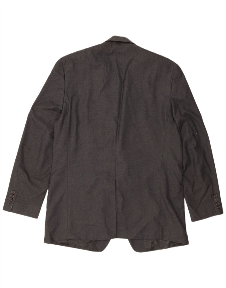 Chaps Mens 2 Button Blazer Jacket UK 44 2XL Grey Polyester