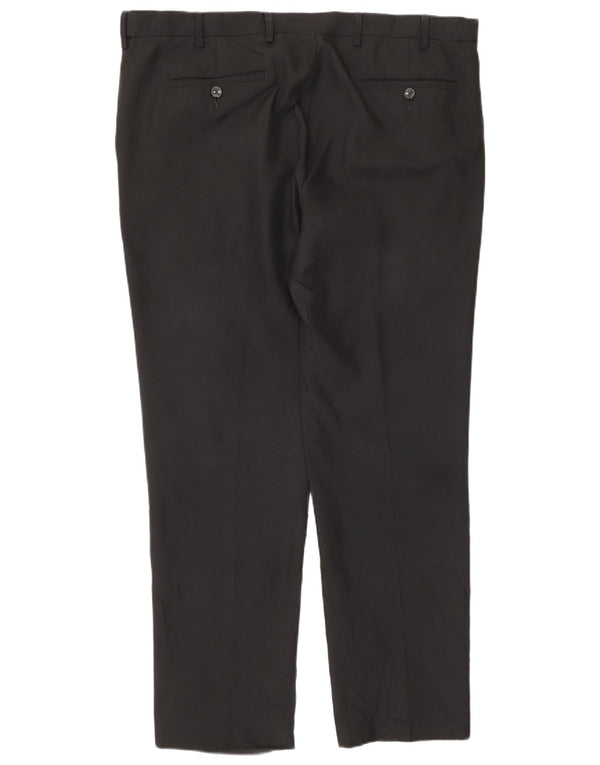 Pantaloni da abito dritti da uomo Marks & Spencer vestibilità regolare W40 L30 neri