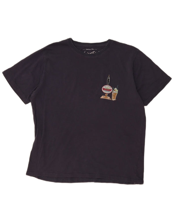 Weird Fish Mens Graphic póló Top XL sötétkék pamut