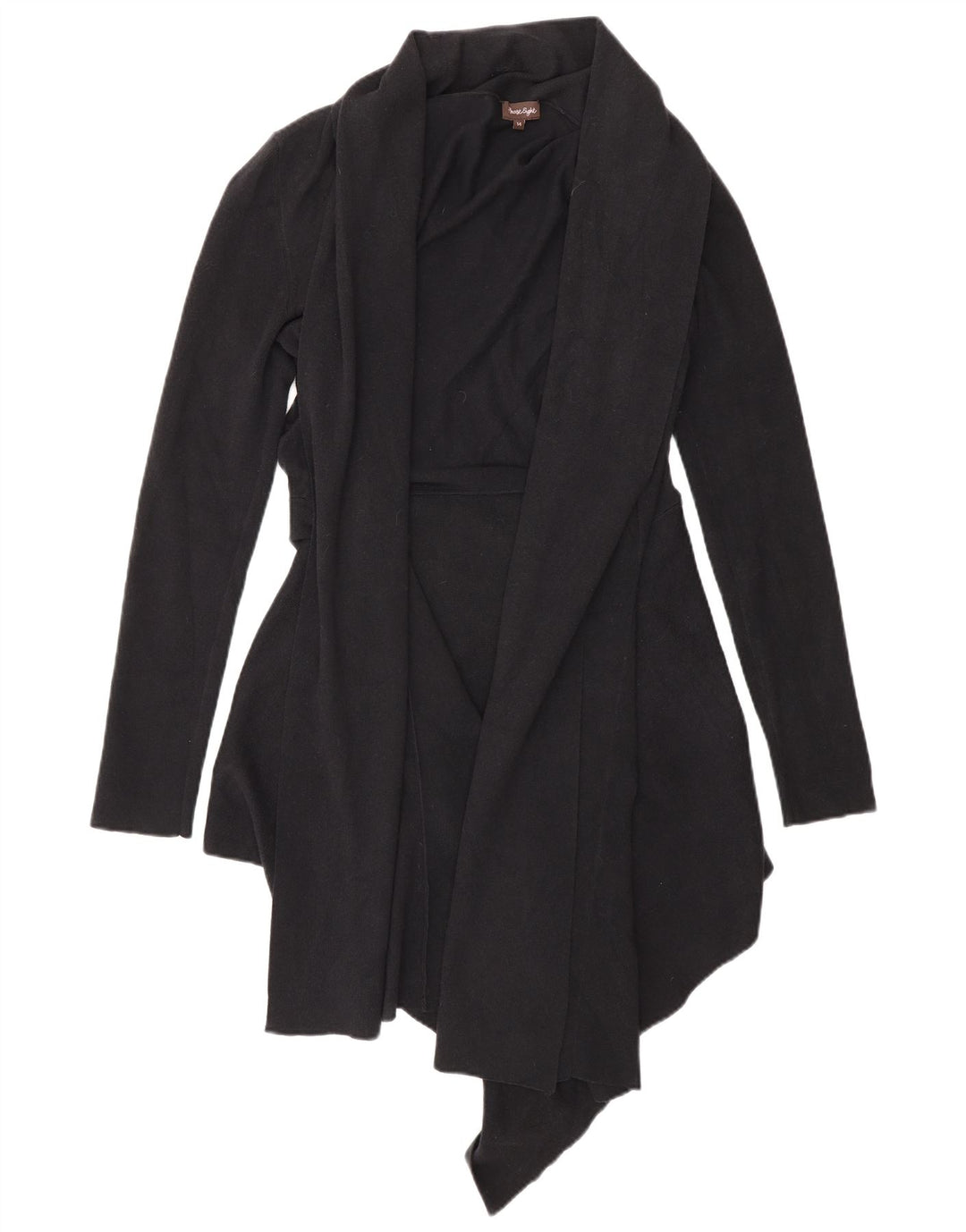 Phase Eight Womens Longline Open Cardigan Sweater UK 14 Medium Black Bomuld