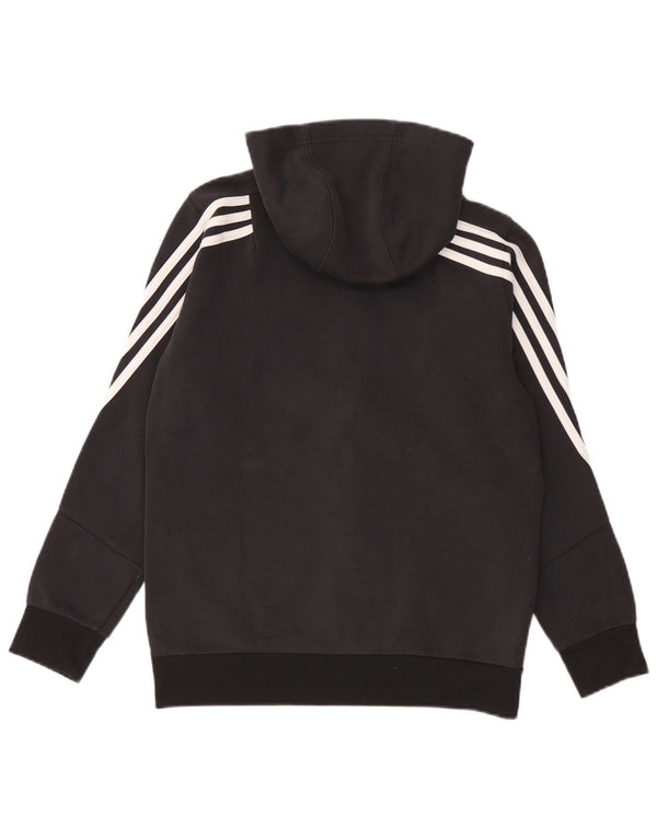 Felpa con cappuccio e zip Adidas da bambino 13-14 anni in cotone nero