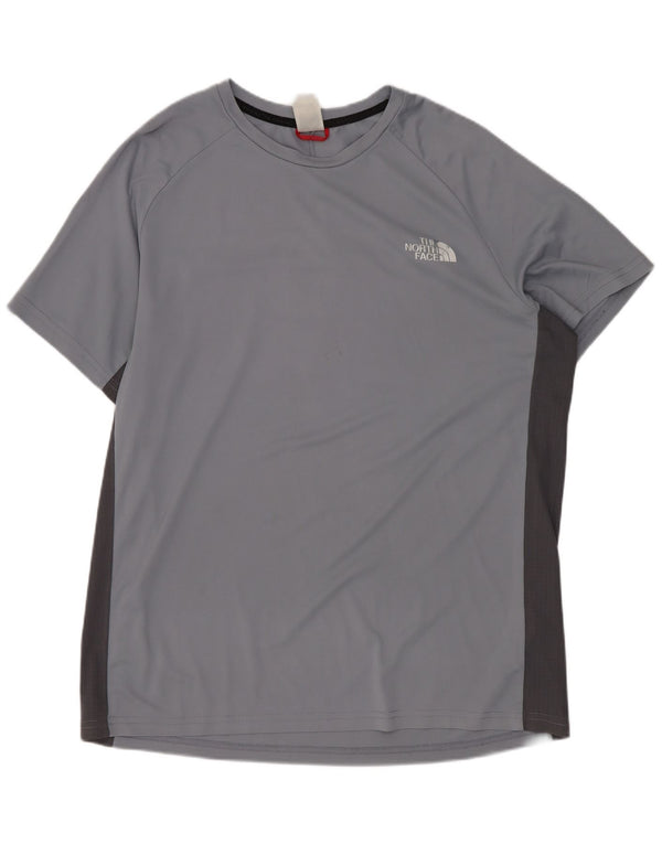 The North Face Mens T-Shirt Top Large Grey Colourblock Polyester