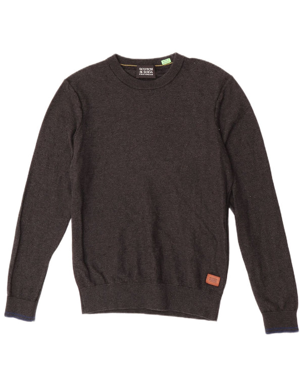 Scotch & Soda Pull Col Ras du Cou Homme Gris Moyen Coton