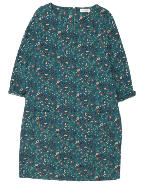 Abito a trapezio da donna con maniche a 3/4 Seasalt UK 16 Grande cotone floreale blu