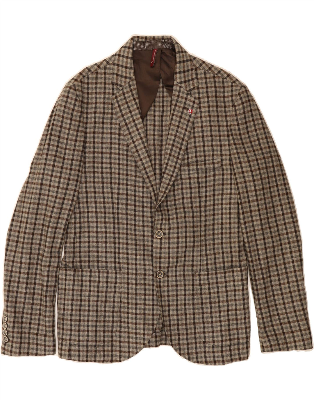 VINCENT Mens 2 Button Blazer Jacket UK 38 Medium Grey Check Vintage Vincent and Second-Hand Vincent from Messina Hembry 
