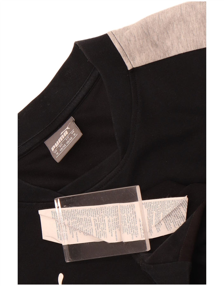 Puma Mens Sweatshirt Jumper Medium Black Colourblock Polyester