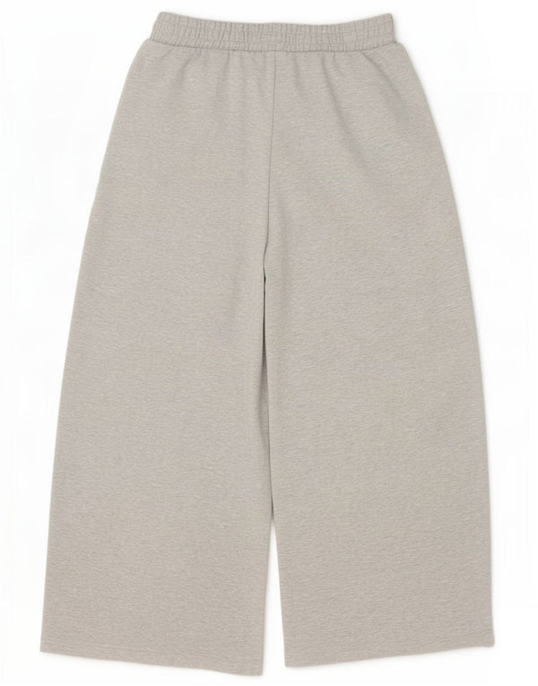 Zara Pantalon de survêtement large pour femme UK 14 Gris moyen Coton