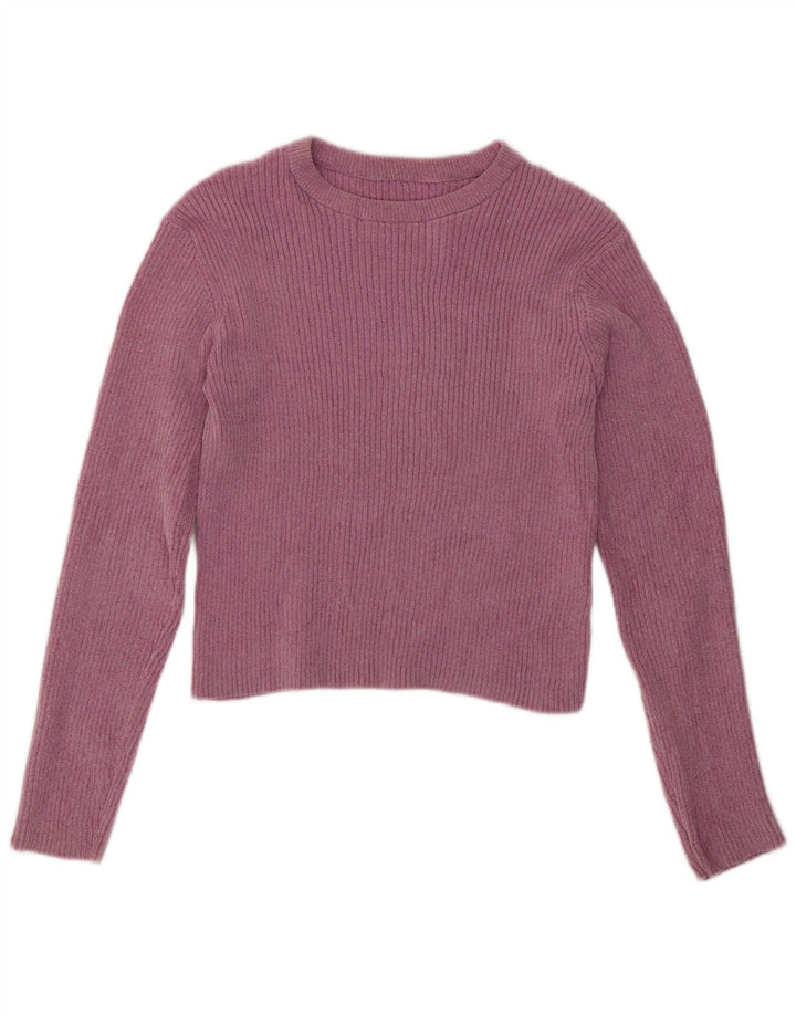 Marks & Spencer Girls Crop Top Long Sleeve 13-14 Years Pink Polyester