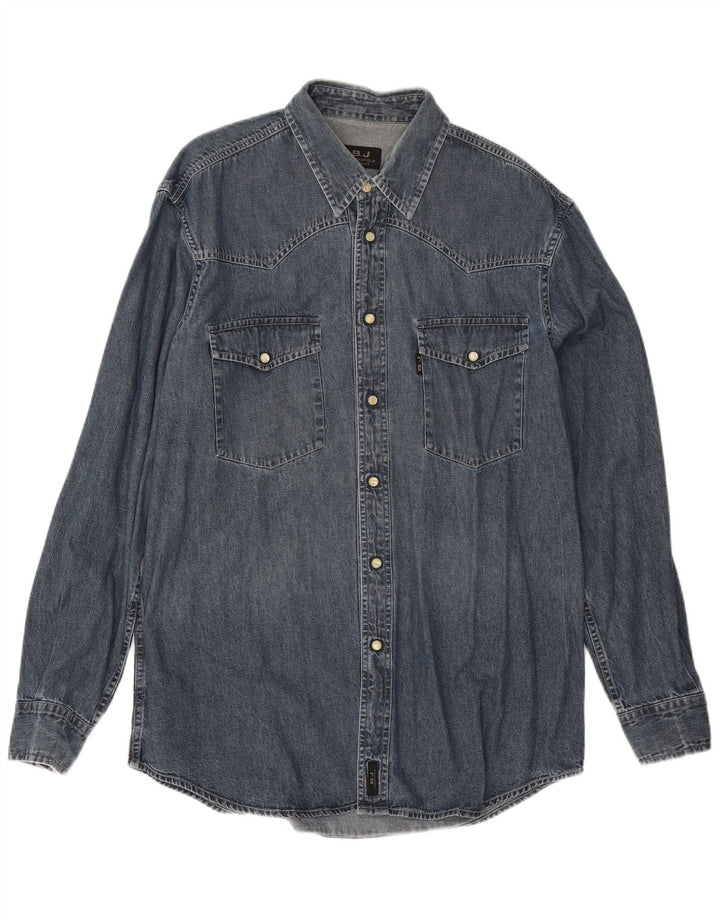 Brooksfield Mens Denim Shirt XL Blue Cotton