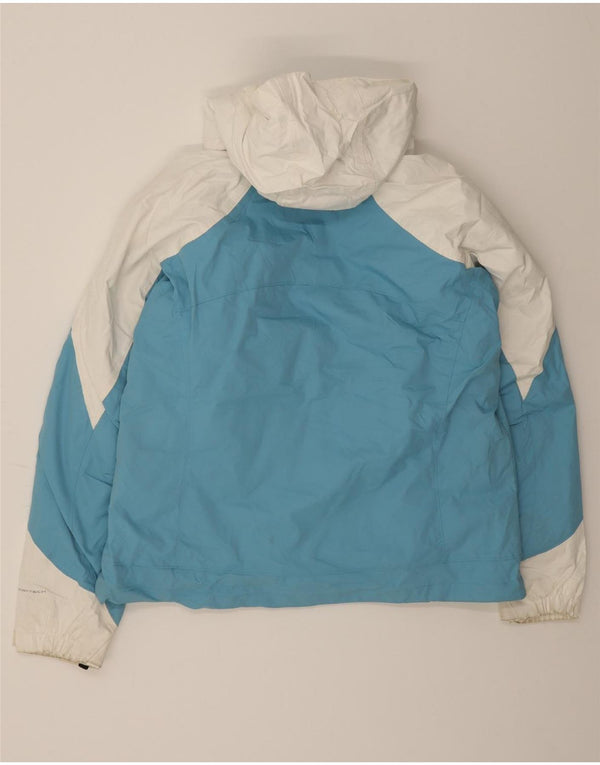 COLUMBIA Womens Hooded Windbreaker Jacket UK 18 XL Blue Colourblock